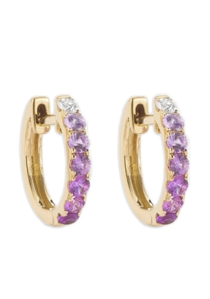 ROBINSON PELHAM 14K yellow gold pink sapphire and diamond hoop earrings