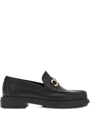 Ferragamo Gancini-buckle leather loafers - Black
