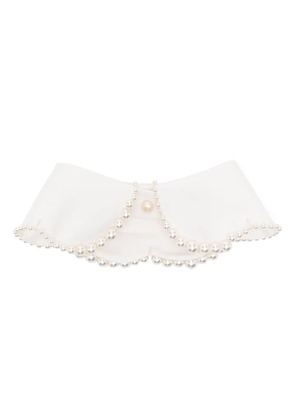 Dice Kayek pearl embellished collar - White