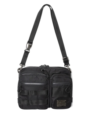 Makavelic zip detail shoulder bag - Black