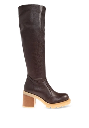 AGL 85mm leather boots - Brown