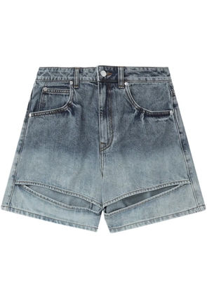 izzue logo-patch cotton shorts - Blue