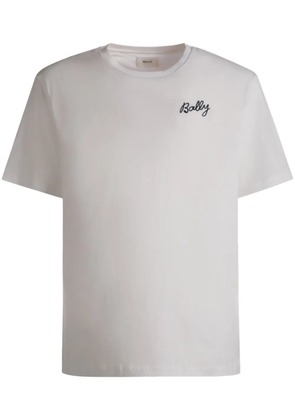 Bally logo-embroidered organic cotton T-shirt - White