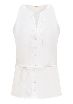 12 STOREEZ button-up belted top - White