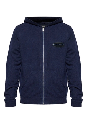 Zadig&Voltaire logo-patch zip-up hoodie - Blue