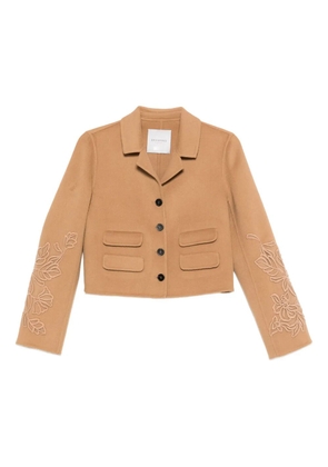 ERMANNO FIRENZE floral-embroidered pocket jacket - Neutrals