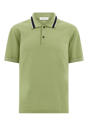Ferragamo logo embroidered striped polo shirt - Green
