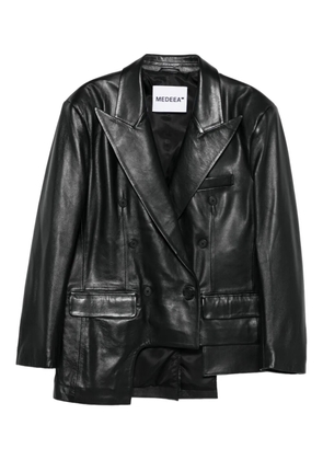 MEDEEA asymmetric leather jacket - Black