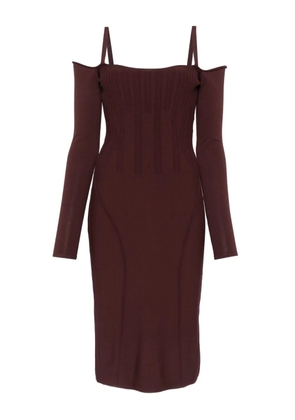 Mugler boning-detail dress - Red