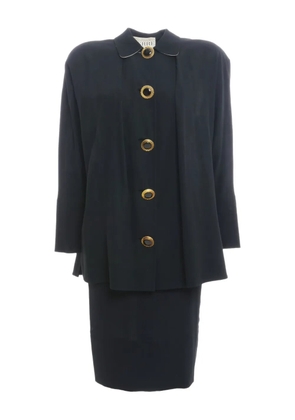 Gianfranco Ferré Pre-Owned 1980s jewel-buttons skirt suit - Black
