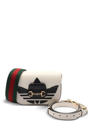 Gucci Pre-Owned x Adidas 2010s Horsebit 1955 small shoulder bag - White