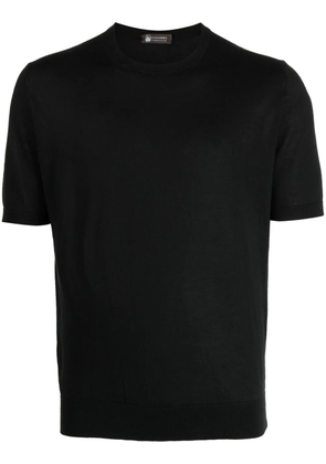 Colombo crew-neck fine-knit T-shirt - Black