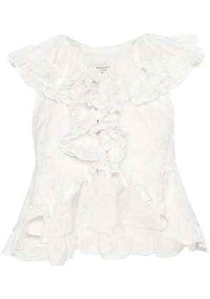 Philosophy Di Lorenzo Serafini floral-jacquard ruffled blouse - Neutrals