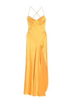 ROSERRY cross-back split maxi dress - Yellow