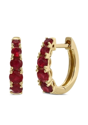 Anita Ko 18K yellow gold Graduated ruby huggie earrings
