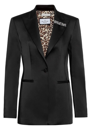Philipp Plein satin-weave single-breasted blazer - Black
