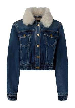 PINKO contrasting-collar denim jacket - Blue