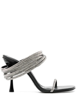 Simkhai Infinity 90mm crystal-embellished leather sandals - Black