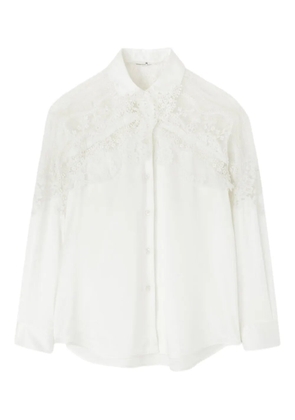 Ermanno Scervino lace-detailed silk shirt - Neutrals