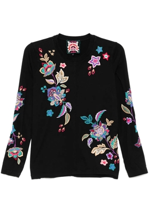 Johnny Was raw-seam crew-neck T-shirt - Black