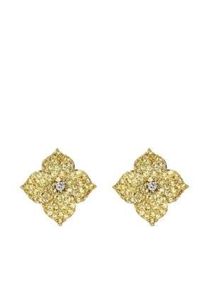 Piranesi 18K yellow gold large Fiore sapphire earrings
