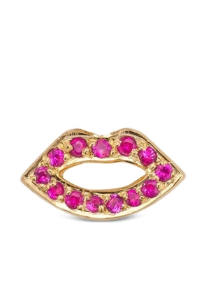 ROBINSON PELHAM 14K yellow gold Lips earring - Pink