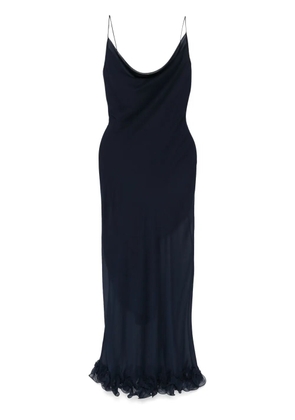 ROTATE BIRGER CHRISTENSEN ruffle-trim chiffon maxi dress - Blue