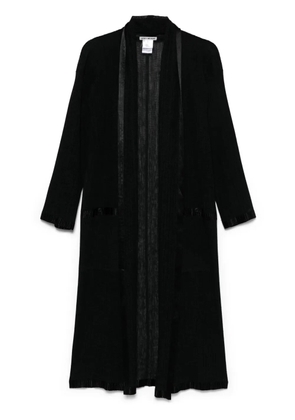 Issey Miyake Pre-Owned 2000s knitted pleated coat - Black