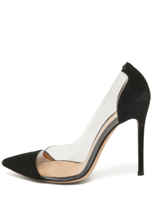 Gianvito Rossi pre-owned 105mm Plexi transparent-panel stiletto sandals - Black