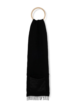 BOSS pocket fringed scarf - Black