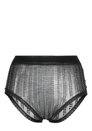 Rabanne bead-embellished high waist briefs - Black