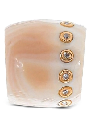 Dezso 18kt rose gold Shell Diamond necklace - Pink