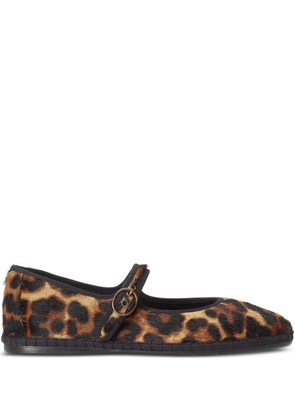 Polo Ralph Lauren leopard-print ballet flats - Brown