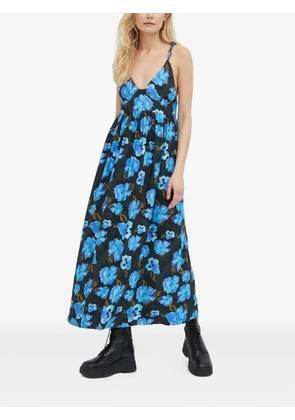 lovechild Mimi floral-print tie-strap midi dress - Black