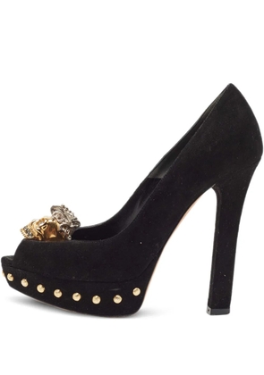 Alexander McQueen Pre-Owned 110mm stud-embellished peep-toe pumps - Black