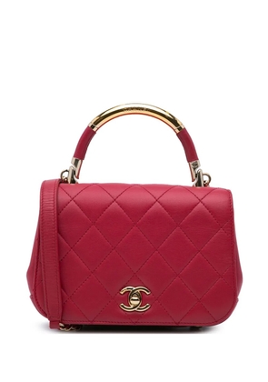 CHANEL Pre-Owned 2016-2017 Mini Quilted Lambskin Carry Chic Flap satchel - Pink