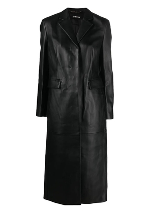 MISBHV single-breasted leather coat - Black