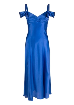 Alberta Ferretti draped silk dress - Blue