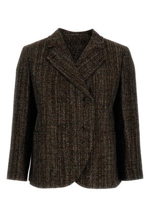 FENDI tweed double-breasted jacket - Brown