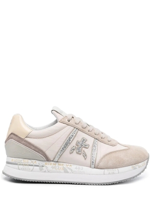 Premiata Conny rhinestone-embellished sneakers - Neutrals