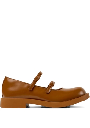 CamperLab 1978 double-buckle leather flat pumps - 005 MEDIUM BROWN 1