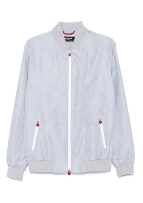 Kiton checked zip-front bomber jacket - Grey