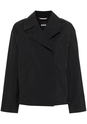 BOSS logo-plaque waterproof jacket - Black