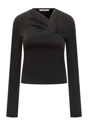 IRO Mala draped-neckline long-sleeve top - Black