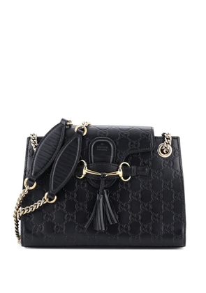 Gucci Pre-Owned Emily Chain Flap Guccissima Leather Small shoulder bag - Black