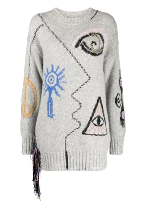 Stella McCartney Folk graphic-embroidered jumper - Grey