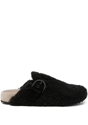 James Perse faux-shearling slippers - Black