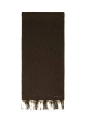 Lanvin fringed wool scarf - Brown