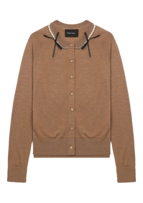 Simone Rocha pearl-embellished cardigan - Brown