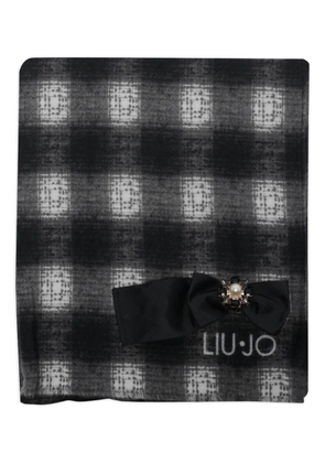 LIU JO check bow scarf - Black